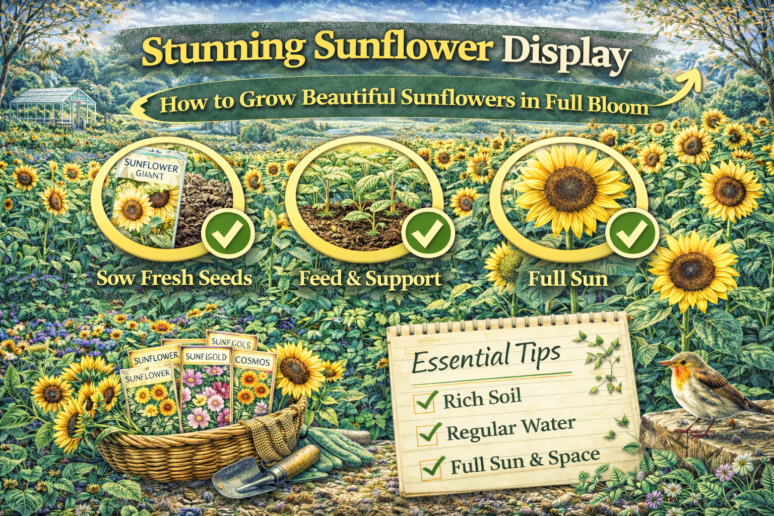 Video thumbnail for Stunning Sunflower Display  | How to Grow Beautiful Sunflowers in Full Bloom