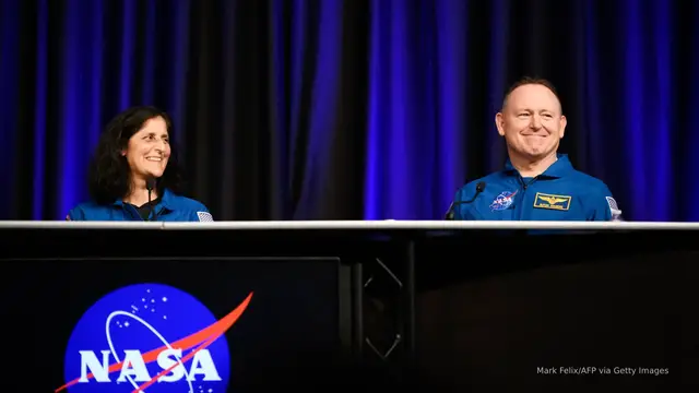'Video thumbnail for NASA astronauts reflect on challenges, gratitude after 9 months stuck in space'