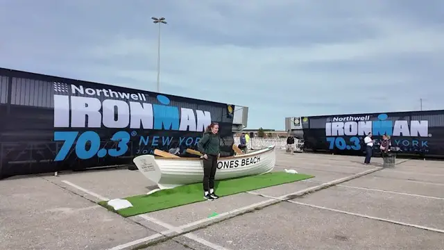 Video thumbnail for Nor'easter threat looms over Jones Beach Ironman as athletes prepare for uncertain, race conditions