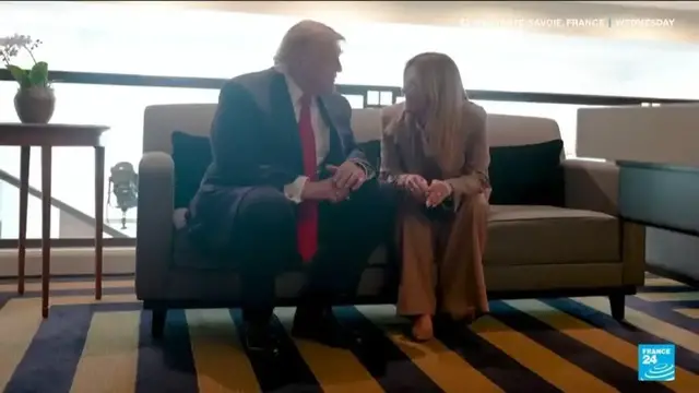 Video thumbnail for 'Neither I nor Italy ever beg': Meloni hits back at Trump claim that she begged for a photo