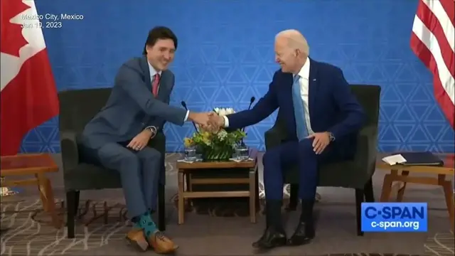 Video thumbnail for Trudeau and Biden meet at 'Three Amigos' summit in Mexico