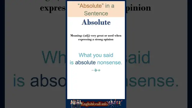 Video thumbnail for Absolute Meaning | Absolute in a Sentence | Most common words in English #shorts