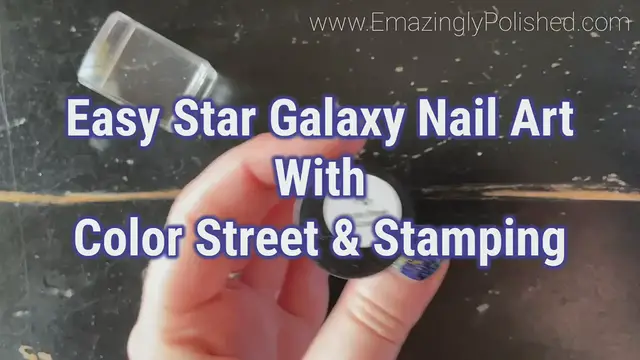 Video thumbnail for Easy Star Galaxy Nail Art with Color Street and Stamping