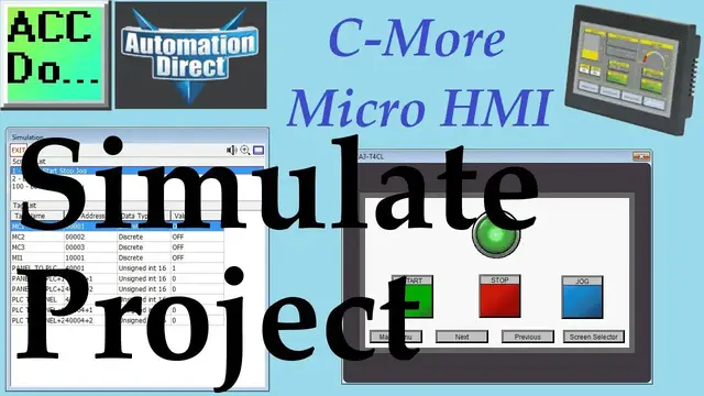 Video thumbnail for C-More Micro HMI Simulate Project (Simulator)