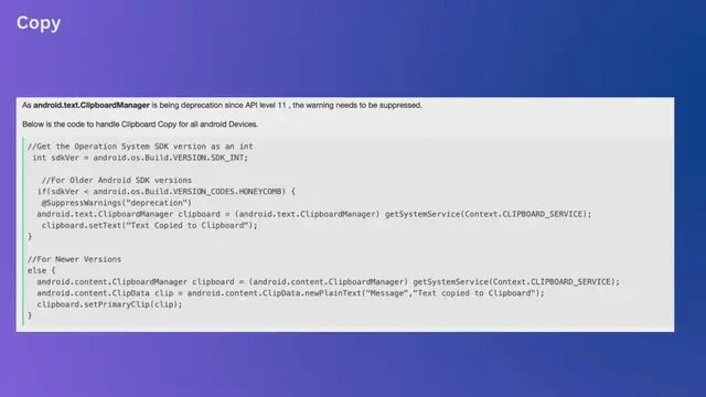 Video thumbnail for Copy Text to Android Clipboard Programmatically ClipboardManager
