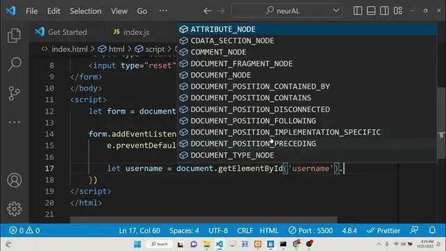 Video thumbnail for Javascript reset Event Example to Reset HTML5 Form Input Values in Browser