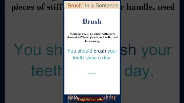 Video thumbnail for Brush meaning | Brush in a Sentence | Most common words in English #shorts