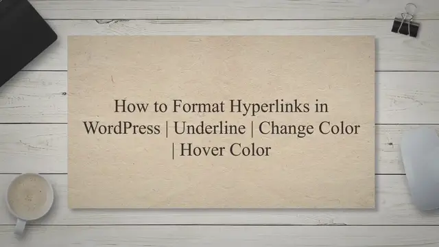 'Video thumbnail for How to Format Hyperlinks in WordPress'