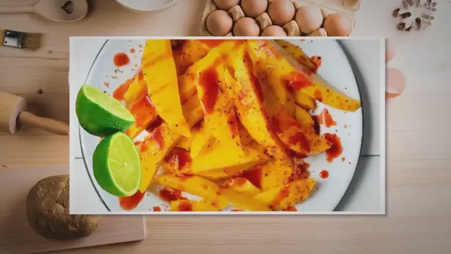 'Video thumbnail for How To Prepare Mango With Chili Powder And Lemon'