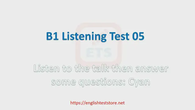 Video thumbnail for English B1 Listening Practice Test 05