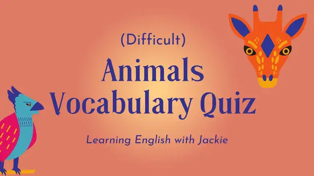 Video thumbnail for Animals Vocabulary Game (Difficult) | Fun ESL Animal Guessing Quiz & Activities