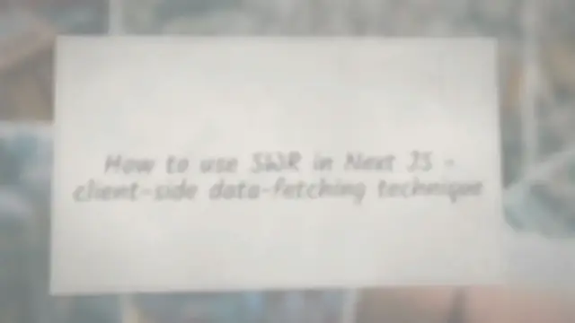 'Video thumbnail for How to use SWR in Next JS - client-side data-fetching technique'
