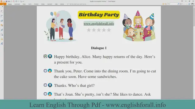 Video thumbnail for English Conversation Practice - Birthday Party