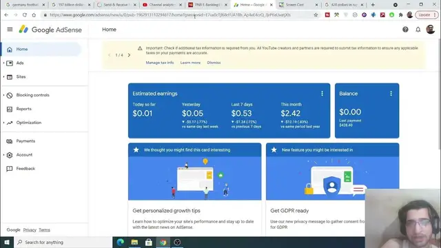 Video thumbnail for I Got $428 Dollars Payment From Google Adsense For My Youtube Channel For May 2021 Full Proof