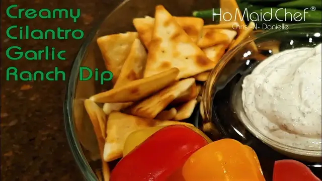 Video thumbnail for Creamy Cilantro Garlic Ranch Dip | Dining In With Danielle