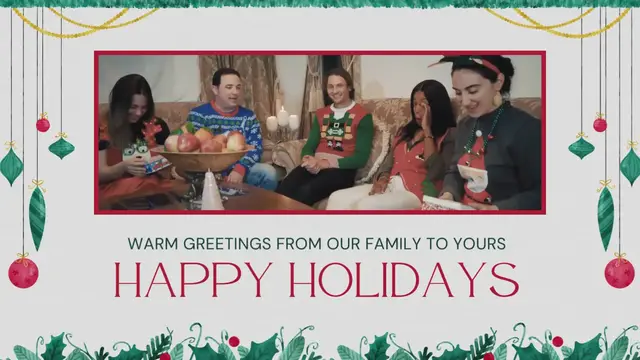 'Video thumbnail for Green Red and White Watercolor Christmas Greetings '