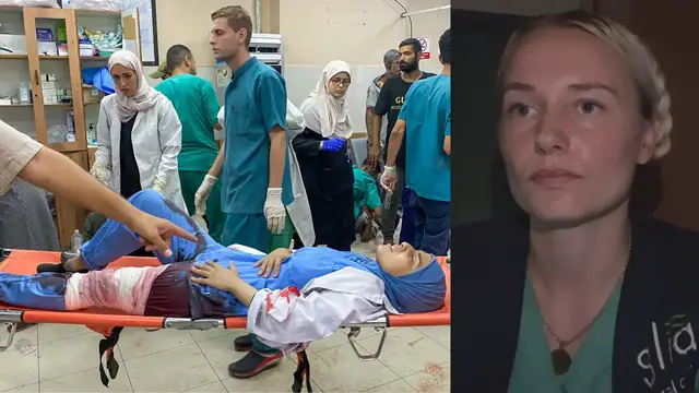'Video thumbnail for Gaza medical staff and patients face constant fear amid Israeli strikes: Nurse'