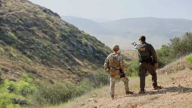 'Video thumbnail for US troops navigate the evolving southern border: Weapons and Warfare'