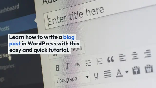 Video thumbnail for How to Write a Blog Post in WordPress: Step-by-Step Tutorial
