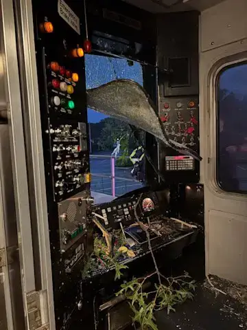 Video thumbnail for LIRR Port Jefferson branch resumes service after train strikes downed tree