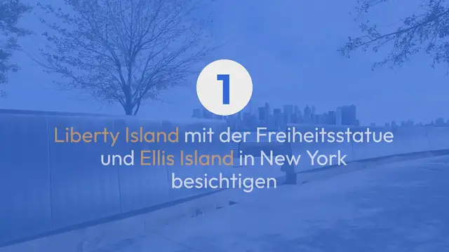 Video thumbnail for Liberty Island mit der Freiheitsstatue und Ellis Island in New York besichtigen