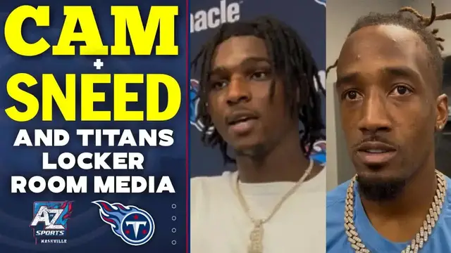 'Video thumbnail for a to z sports nashville: titans qb cam ward & sneed react to wild 22-21 win vs cardinals | nfl highlights'