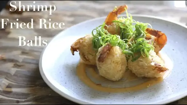 'Video thumbnail for Shrimp Fried Rice Balls with homemade Sriracha Mayo'