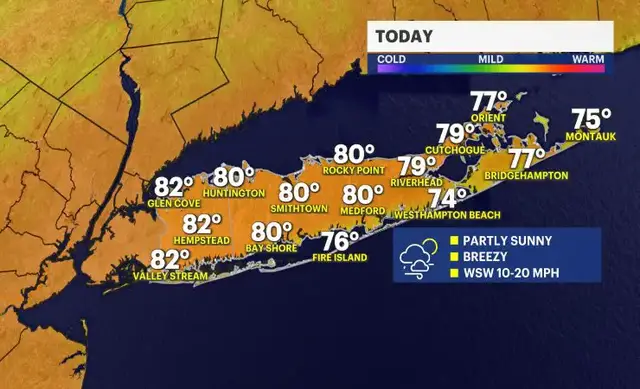 Video thumbnail for Partly sunny and warm today with  breezy conditions for Long Island