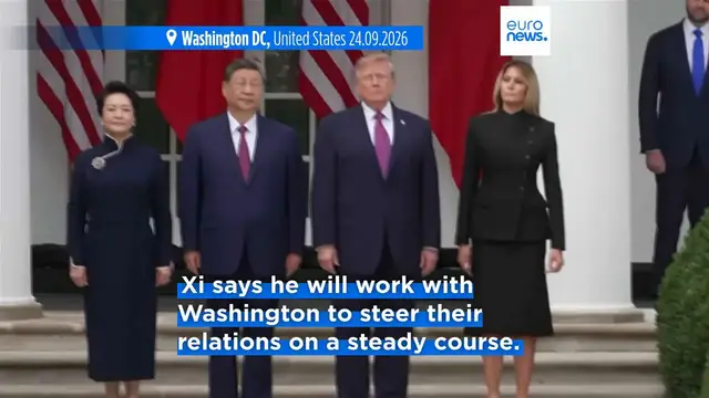 Video thumbnail for Trump and Xi vow cooperation amid 'healthy competition' at the White House