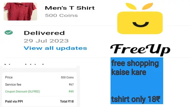 'Video thumbnail for Free mei shopping kaise kare freeup se kaise free me order kare'