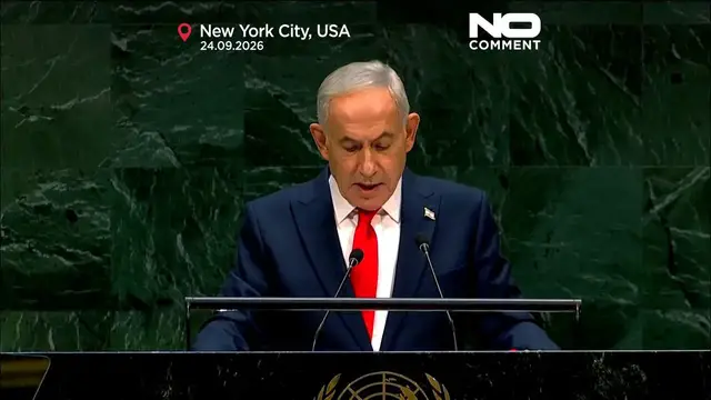 Video thumbnail for Protests and walkout as Netanyahu addresses the UN