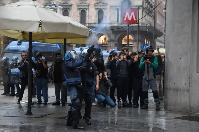 Video thumbnail for Milan’s youth follow France in violent cost-of-living protests