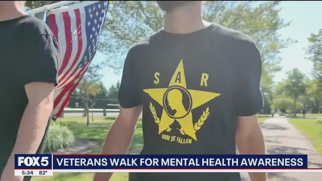 'Video thumbnail for Veterans walk for mental health awareness'