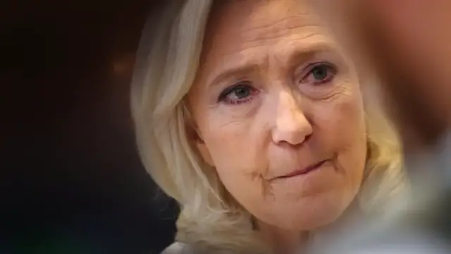 Video thumbnail for What has French far-right leader Marine Le Pen been found guilty of and sentenced to?