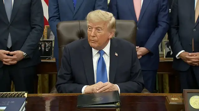 Video thumbnail for Trump says US sees ‘everything’ Iran does, threatens further attacks