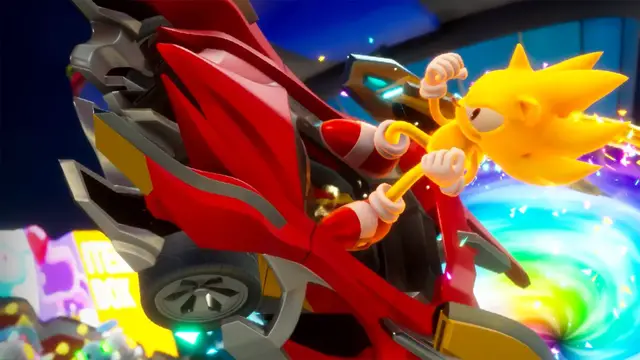 'Video thumbnail for Sonic Racing: CrossWorlds - Blazing Fast Super Sonic and Hatsune Miku Gameplay'