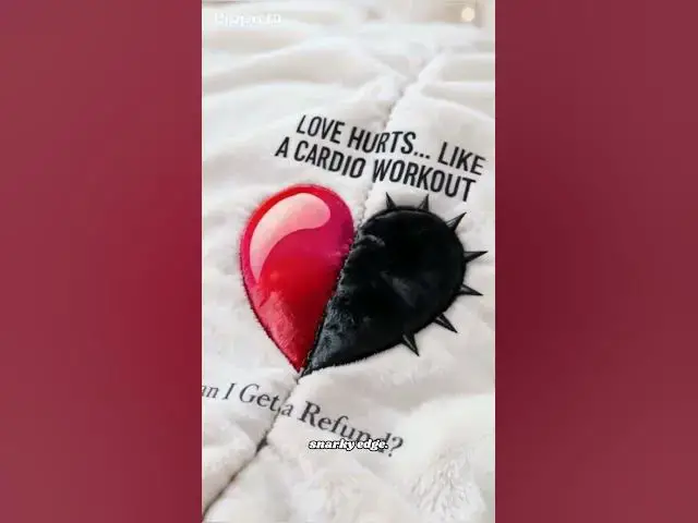 Video thumbnail for Snarky Half Pink Half Black Heart Blanket  Anti‑Valentine, Edgy Heart Design