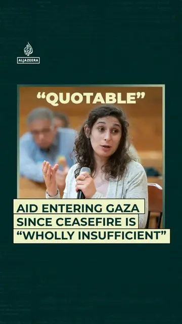 'Video thumbnail for Aid entering Gaza since ceasefire is “wholly insufficient”'