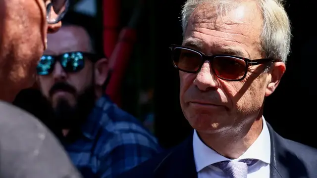 Video thumbnail for UK reform party leader triggers vote: Nigel Farage begins campaigning in by-election