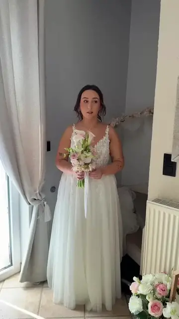 Video thumbnail for Emotional First Look between Bride and Grandpa