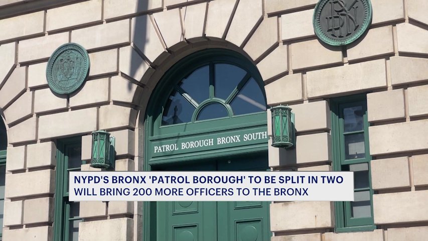 Video thumbnail for NYPD to add 200 officers as The Bronx splits into two patrol boroughs