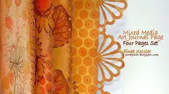 'Video thumbnail for Mixed Media Art Journal: 4 Pages Set'