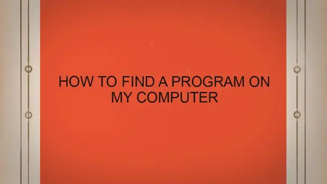 'Video thumbnail for How To Find a Program on My Computer'