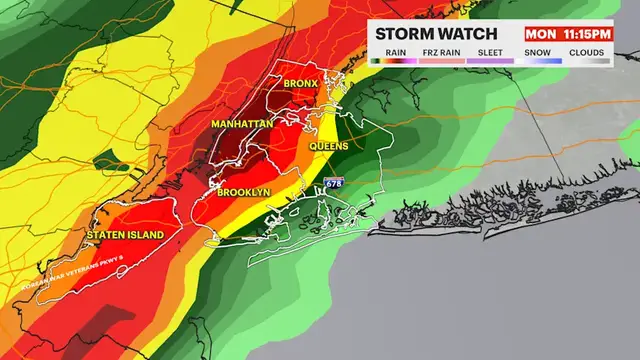 Video thumbnail for STORM WATCH: Rain and thunderstorm chances increase across The Bronx Monday 