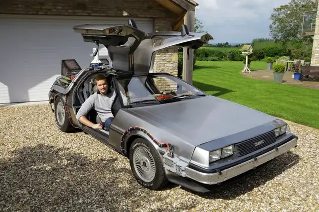 Video thumbnail for Man Owns Real Life Back To The Future DeLorean