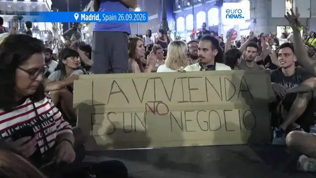 Video thumbnail for Protesters camp in Madrid in demonstration against Spain' housing crisis