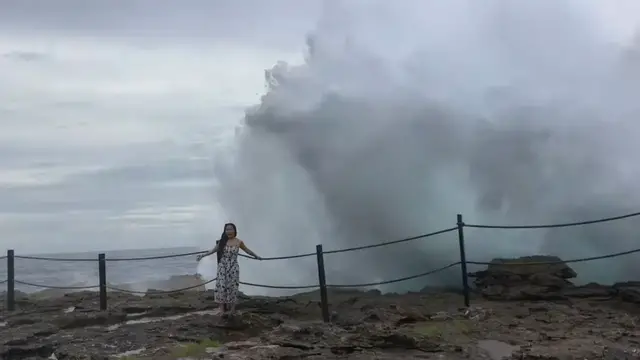 Video thumbnail for Epic Wave Surprise on Bali's Rocky Shore