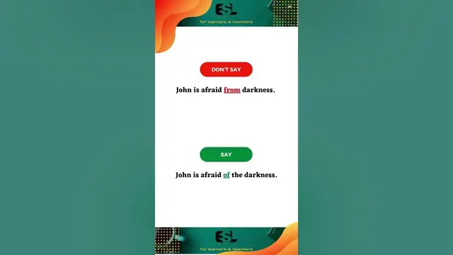 Video thumbnail for Common Mistakes: Preposition #04 || Afraid of/from || Grammar || Spoken English || ESL Advice