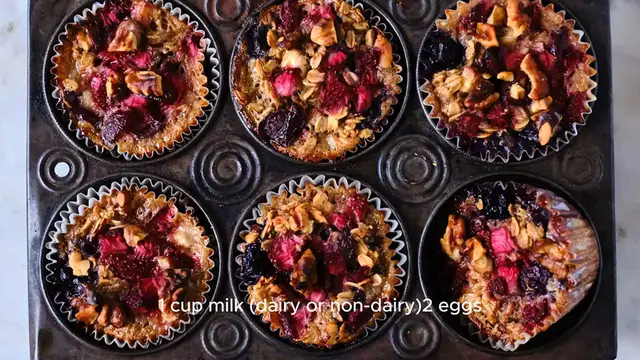 Video thumbnail for Baked Oatmeal Muffins recipe