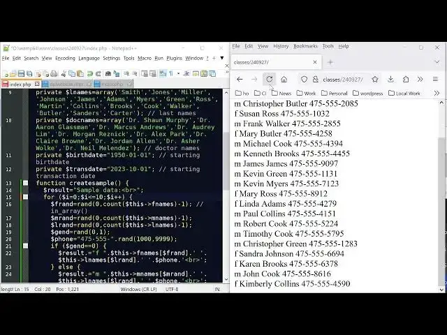 Video thumbnail for 2024 09 27 3 pm Create sample data set using the PHP rand function.